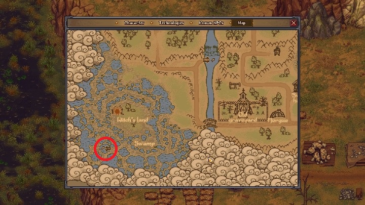 One of the places is located in the Swamp, right under the house of Clotho - Fishing in Graveyard Keeper - Beginning and development - Graveyard Keeper Game Guide