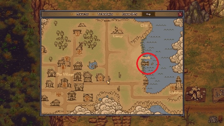 On the other side of the map you will find Sea - Fishing in Graveyard Keeper - Beginning and development - Graveyard Keeper Game Guide