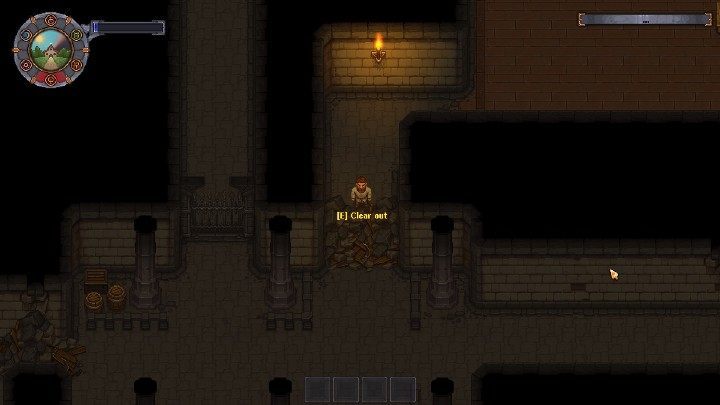 The path to the city is in the dungeons, underneath the house - How to unlock shortcuts to the city in Graveyard Keeper? - FAQ - Graveyard Keeper Game Guide