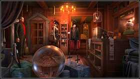 After the conversation ends, take a look at the painting above the machine - Chapter 1 - p. 2 - Walkthrough - Gray Matter - Game Guide and Walkthrough