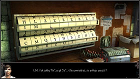 Press the red button (on the right) - you will reset the letters - Chapter 3 - p. 1 - Walkthrough - Gray Matter - Game Guide and Walkthrough