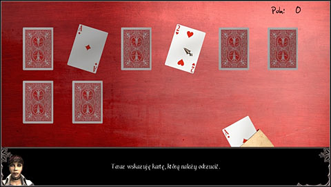 Firstly, Sam points out the card which will stay on the table till the end (whichever one, it will automatically appear at the bottom of the screen) - Chapter 4 - p. 2 - Walkthrough - Gray Matter - Game Guide and Walkthrough