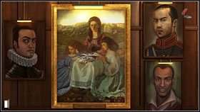 Approach the opposite wall with pictures of three girls on it - Chapter 6 - p. 3 - Walkthrough - Gray Matter - Game Guide and Walkthrough