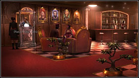 Go to the bar (cursor at the bottom of the screen) - Chapter 8 - p. 1 - Walkthrough - Gray Matter - Game Guide and Walkthrough