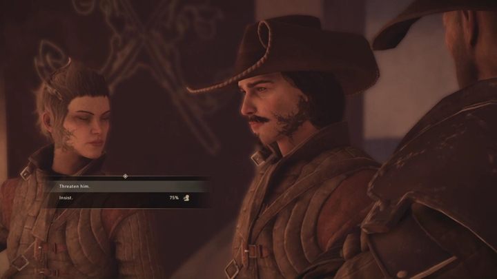 Talk to Kurt and hell tell you a story about a young rookie - GreedFall: Missing in action - Kurts quest walkthrough - Kurt - GreedFall Guide