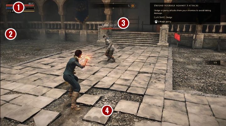 During battles, the status of your hero, companions and enemies is always displayed - GreedFall: Interface, HUD Guide - Basics - GreedFall Guide