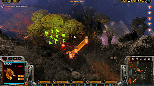 You will reach a destroyed outpost with a Large Hub and a Tank Attachment [6] attached - Mission 1 - Hunters Valley - The Beta campaign - Grey Goo - Game Guide and Walkthrough