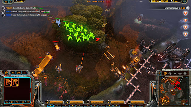 Direct Avalanches and Hellraids against the enemy turrets - Mission 3 - The Quarry - The Beta campaign - Grey Goo - Game Guide and Walkthrough