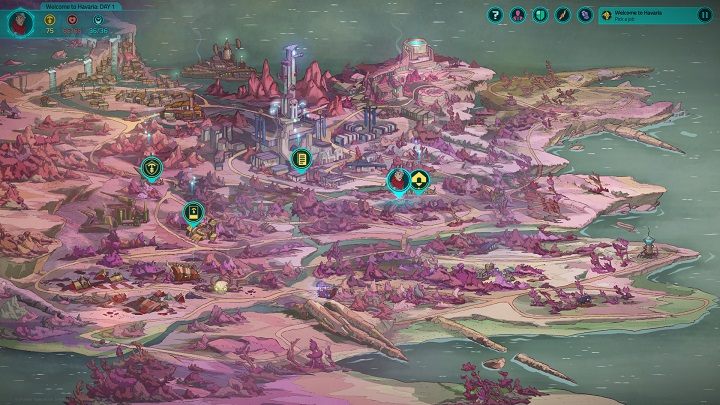 The first view of the map as soon as you leave the Fssh bar - User interface in Griftlands - Gameplay - Griftlands Guide