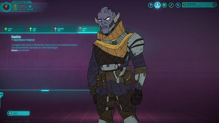 Kashio is an example of a character who hates you from the start, however you dont get any punishments because of it. - 10 Key Starting Tips to Griftlands - Gameplay - Griftlands Guide