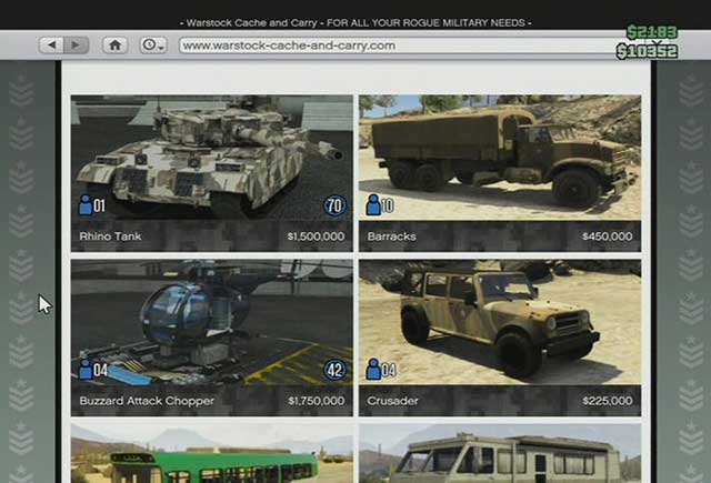 Armored vehicles - GTA Online: Online shops - Jobs - GTA Online Guide
