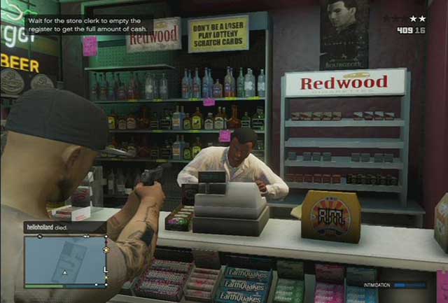 You need to keep a bead on the shop assistant, so he gave you all the money - GTA Online: Money - Jobs - GTA Online Guide
