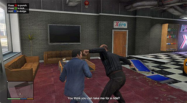 Performing dodges correctly will help you keep the health bar at the safe level - GTA 5: Melee fights, tips - Fights - GTA 5 Guide