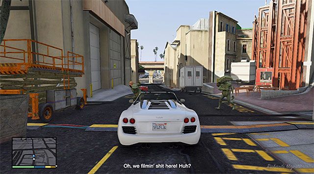While driving across the movie set, try not to bump into anybody - GTA 5: Franklin and Lamar walkthrough - Main missions - GTA 5 Guide