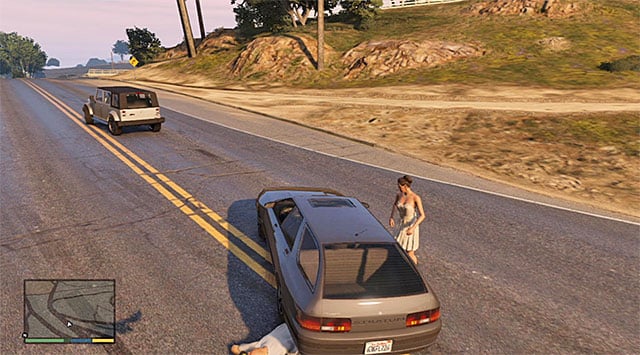 You need to park near the bride and wait for her to get into the car - GTA 5: Hitchhiker - 4 - Random events - GTA 5 Guide