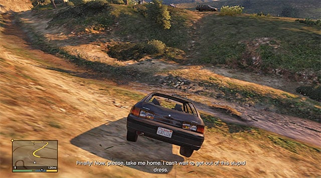 You can easily lose the grooms car by riding over the wilderness - GTA 5: Hitchhiker - 4 - Random events - GTA 5 Guide