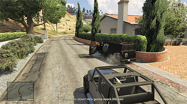 Target the tires of the van that you are chasing - GTA 5: Snatched - Random events - GTA 5 Guide