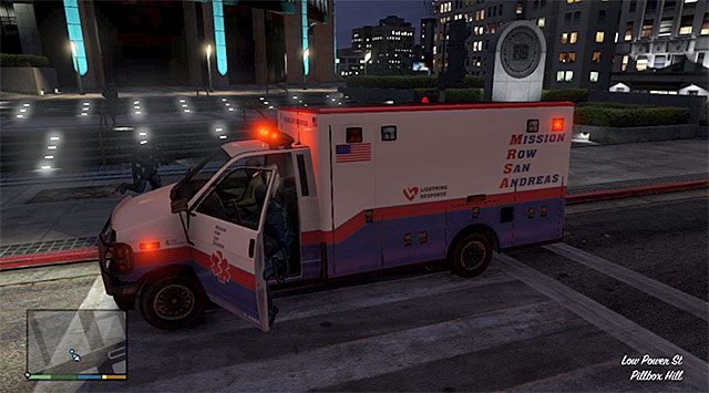 Get into the ambulance and drive away from the skyscraper - GTA 5: The Bureau Raid, Roof Entry variant walkthrough - Main missions - GTA 5 Guide