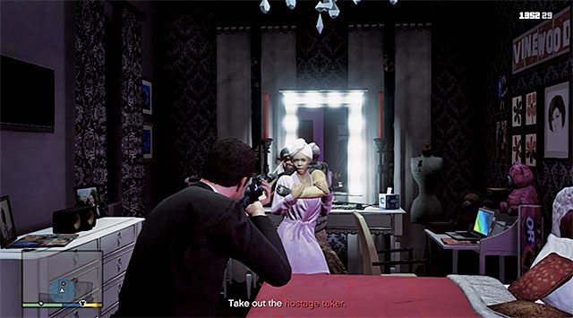 Go to the upper floor and enter Traceys bedroom located opposite the stairs - GTA 5: Meltdown walkthrough - Main missions - GTA 5 Guide