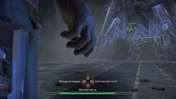 Youve finally encountered Thanos - Marvels Guardians of the Galaxy: An alien planet - Marvels Guardians of the Galaxy: Episode 1 - Tangled Up in Blue - Marvels Guardians of the Galaxy: The Telltale Series Game Guide