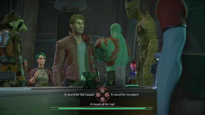 Time to celebrate - Marvels Guardians of the Galaxy: Knowhere - celebrating victory - Marvels Guardians of the Galaxy: Episode 1 - Tangled Up in Blue - Marvels Guardians of the Galaxy: The Telltale Series Game Guide