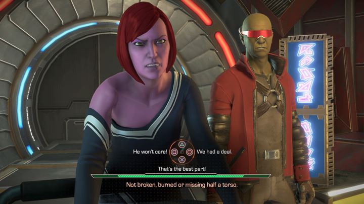 Youve reached the meet location - Marvels Guardians of the Galaxy: Handing the body over to the Collector - Marvels Guardians of the Galaxy: Episode 1 - Tangled Up in Blue - Marvels Guardians of the Galaxy: The Telltale Series Game Guide