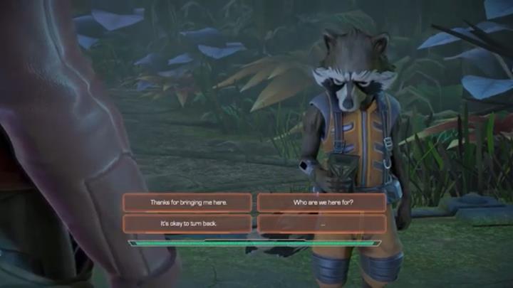 Upon reaching Halfworld, talk to Rocket - Marvels Guardians of the Galaxy: Chapter 3 - Every Picture Tells a Story - Marvels Guardians of the Galaxy: Episode 2 - Under Pressure - Marvels Guardians of the Galaxy: The Telltale Series Game Guide
