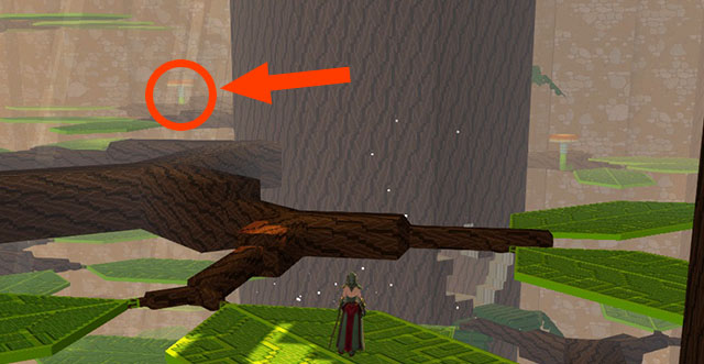 Two mushroom caps - Checkpoint 2-3 - World 1 - Zone 2 (Dark Woods) - Guild Wars 2: Super Adventure Box - Game Guide and Walkthrough