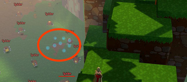 Glade with 8 Baubles and lots of spiders - Checkpoint 2-3 - World 1 - Zone 2 (Dark Woods) - Guild Wars 2: Super Adventure Box - Game Guide and Walkthrough