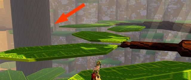 After left trapoline jump head towards grassy islet - Checkpoint 2-3 - World 1 - Zone 2 (Dark Woods) - Guild Wars 2: Super Adventure Box - Game Guide and Walkthrough