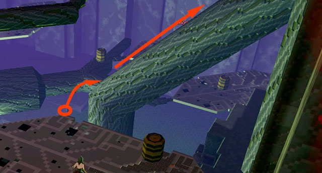 Very hard jump to perform on the branch with single Bauble - Checkpoint 1-2 - World 1 - Zone 3 (Kingdom of Fungus) - Guild Wars 2: Super Adventure Box - Game Guide and Walkthrough