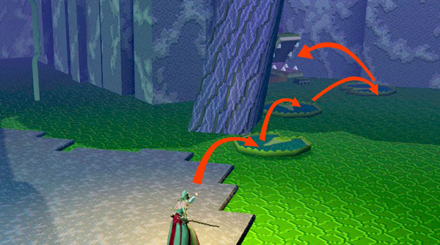 Entrance to the trunk leading to the higher levels - Checkpoint 3-4 - World 1 - Zone 3 (Kingdom of Fungus) - Guild Wars 2: Super Adventure Box - Game Guide and Walkthrough