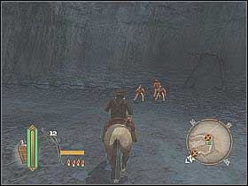 After leaving the cave, take the bow from the rock and kill the guards standing in front of you (when firing, remember to hold LPM for a while) - Hollisters Fort - Main Missions - GUN - Game Guide and Walkthrough