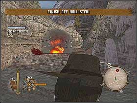 Talk with Indian standing nearby and prepare yourself to the fight against Hollister - Battle at the Steamboat - Main Missions - GUN - Game Guide and Walkthrough