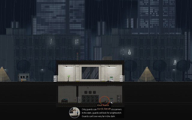 Hold on to the wall and wait until the Normal Guard gets out of the room - #2 - Rooke: Guarded - Walkthrough - Gunpoint - Game Guide and Walkthrough