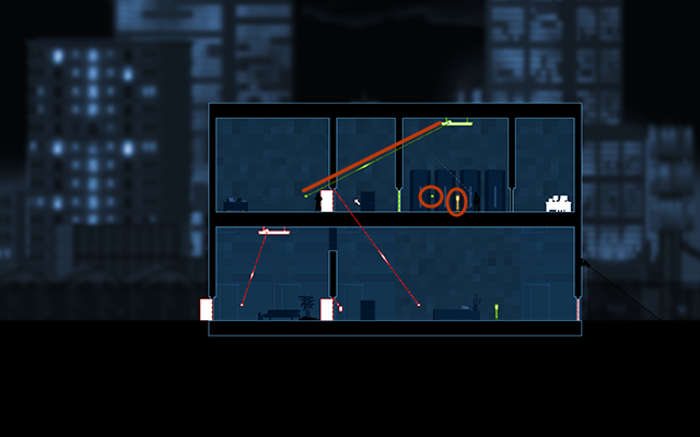 Now you need to disconnect the light switch and a lamp located in a room with the Normal Guard, and then connect the light switch in a room that you've just opened with the same lamp, and then press the light switch - #8 - Collins: intex - Walkthrough - Gunpoint - Game Guide and Walkthrough