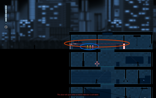 To begin, connect a locked door with the motion detection door - #9 - Rooke: The Prototype - Walkthrough - Gunpoint - Game Guide and Walkthrough