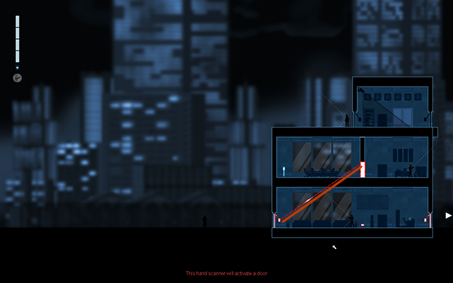 Connect the activation panel of the closed door with the motion detection door - #13 - Rooke: The Trace - Walkthrough - Gunpoint - Game Guide and Walkthrough