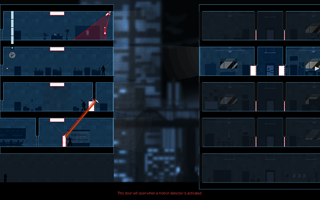 You need to get to the building on the right, but first you have to cut off the line of sight of the three Enforcers in the building on the left - #15 - Mayfield: The Suspect - Walkthrough - Gunpoint - Game Guide and Walkthrough