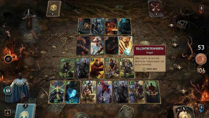The duel ends when both players play all their cards and either fold or are forced to fold - Gwent Rogue Mage: Combat - mechanics, rules. - Basics - Gwent Rogue Mage Guide