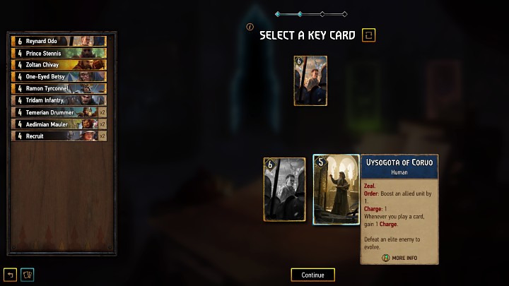 It should be noted here that key cards aren't affected by Events or Places of Power, but can Evolve after defeating elite opponents - Gwent Rogue Mage: Key Cards - how to change them? - FAQ - Gwent Rogue Mage Guide