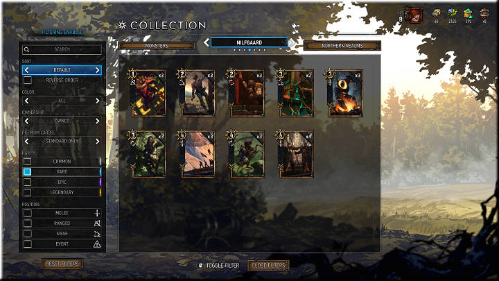 Rare cards can be recognized by the blue square - Gwent The Witcher Card Game: Card Rarity - Gwent The Witcher Card Game: Card Types - Gwent: The Witcher Card Game Guide