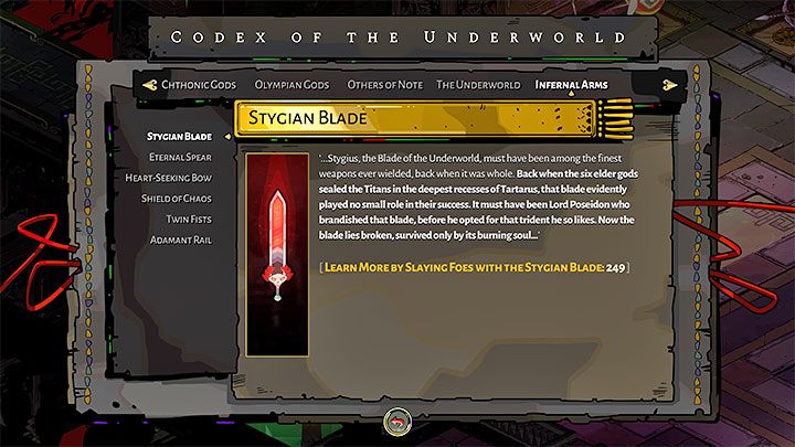 The Stygian Blade is a large sword of the god Poseidon - Hades: Stygian Blade - In-game weapons - Hades Guide