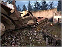 You will get safely to the building with turrets from the right side - Under the radar p. I - Walkthrough - Half-Life 2: Episode Two Game Guide & Walkthrough