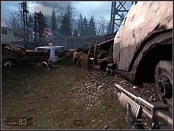 Walk through that car and kill a crawling zombie - Under the radar p. I - Walkthrough - Half-Life 2: Episode Two Game Guide & Walkthrough