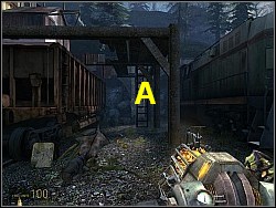 Then you should head right until you find a hole in the roof , which will be covered with a metal plate - Walkthrough - To the White Forest p. I - Walkthrough - Half-Life 2: Episode Two Game Guide & Walkthrough