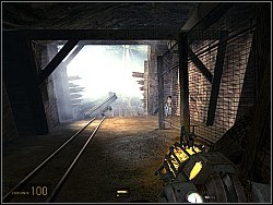 Go down and head up the hill on the right (A), then get behind the fence (B) - Walkthrough - To the White Forest p. I - Walkthrough - Half-Life 2: Episode Two Game Guide & Walkthrough