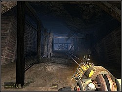 Going up you will notice that the trolley is blocked behind the boards - Walkthrough - To the White Forest p. I - Walkthrough - Half-Life 2: Episode Two Game Guide & Walkthrough