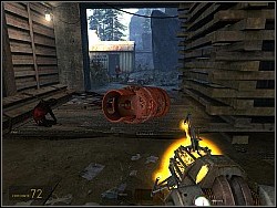 After dealing with the enemy go out and crash the box next to a white building - Walkthrough - To the White Forest p. I - Walkthrough - Half-Life 2: Episode Two Game Guide & Walkthrough