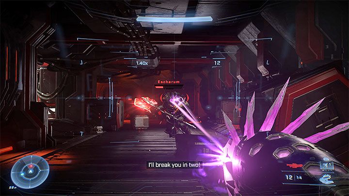 The fight gets more challenging near the end, as Escharum will start charging at you while swinging his Diminisher of Hope axe - Halo Infinite: Escharum - boss, how to defeat? - Bosses - Halo Infinite Guide